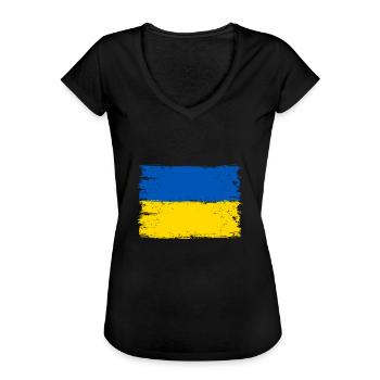 Ukraine Flagge für stolze Deutsch-Ukrainer - Frauen Vintage T-Shirt - Schwarz - Vorne - Danielle (179cm)