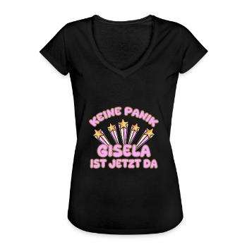 Geschenk für Gisela - Frauen Vintage T-Shirt - Schwarz - Vorne - Danielle (179cm)