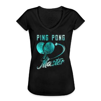 Tischtennis - Frauen Vintage T-Shirt - Schwarz - Vorne