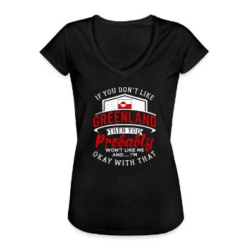 Grönland - Frauen Vintage T-Shirt - Schwarz - Vorne