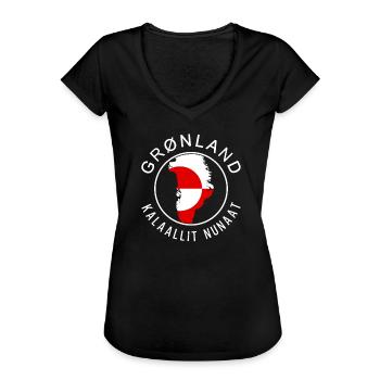 Grönland - Frauen Vintage T-Shirt - Schwarz - Vorne