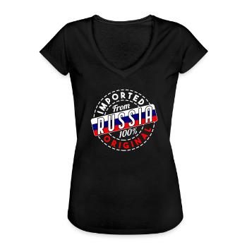 Russland - Frauen Vintage T-Shirt - Schwarz - Vorne - Danielle (179cm)