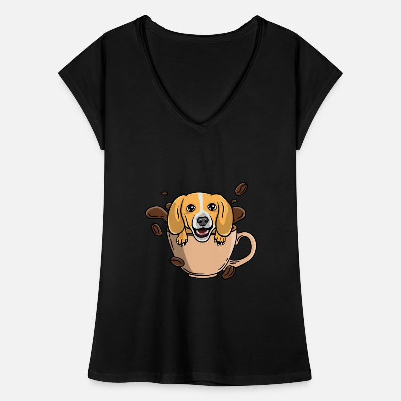 Beagle à café T-shirt vintage Femme