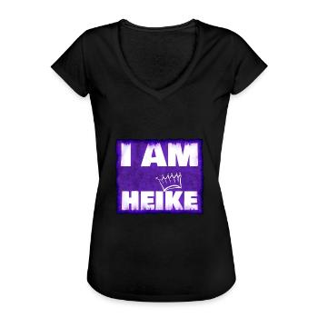 Heike - Frauen Vintage T-Shirt - Schwarz - Vorne - Danielle (179cm)