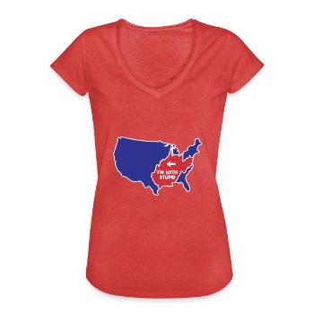 West Virginia für patriotische West Virginianer - Frauen Vintage T-Shirt - Rot meliert - Vorne - Danielle (179cm)