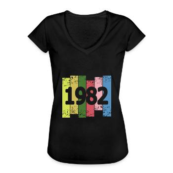 Lustig 1982 - Frauen Vintage T-Shirt - Schwarz - Vorne - Danielle (179cm)