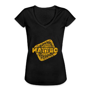 Sternenstaub Matteo - Frauen Vintage T-Shirt - Schwarz - Vorne - Danielle (179cm)
