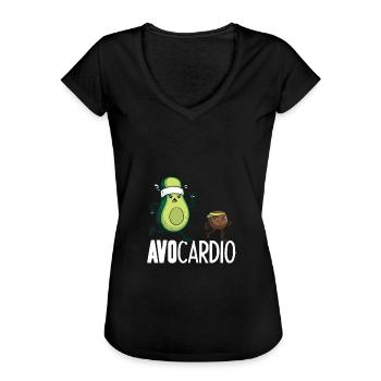Drôle Avocat Cardio Partner Mignon Running Seed - T-shirt vintage Femme - noir - Devant - Danielle (179cm)
