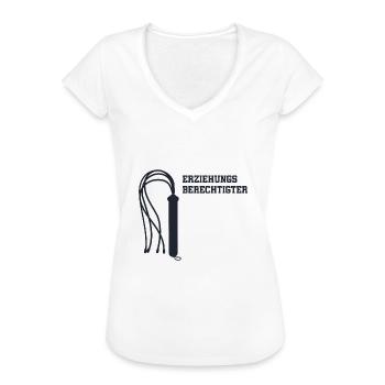 Erziehungsberechtigter Peitsche Versaute Erotik - Frauen Vintage T-Shirt - Schwarz - Vorne - Danielle (179cm)