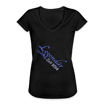 2014 - Frauen Vintage T-Shirt - Schwarz - Vorne - Danielle (179cm)