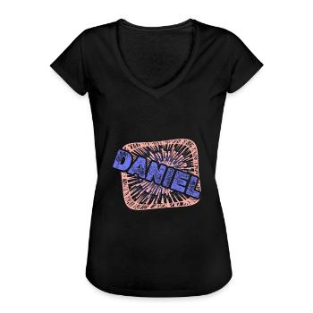 Daniel - Frauen Vintage T-Shirt - Schwarz - Vorne - Danielle (179cm)