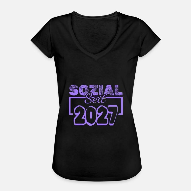 Sosial 2027 - Vintage-T-skjorte for kvinner - svart