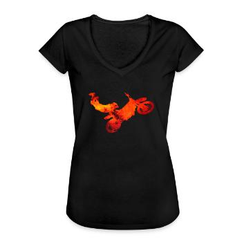 MotorCross Jump - T-shirt vintage Femme - noir - Devant - Danielle (179cm)