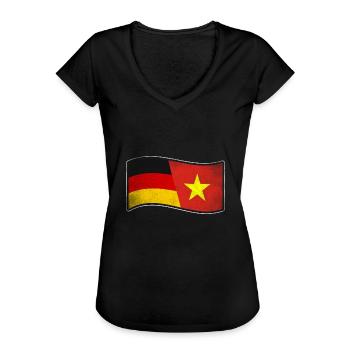 Vietnam Design für stolze Deutsch-Vietnamesen - Frauen Vintage T-Shirt - Schwarz - Vorne