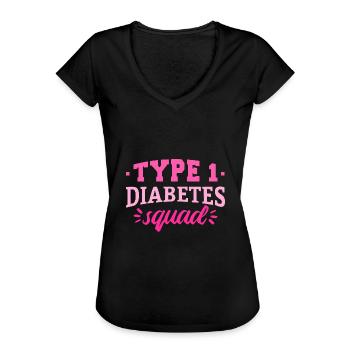 Diabetes Insulin Spruch Witzig Lustig Geschenkide - Frauen Vintage T-Shirt - Schwarz - Vorne - Danielle (179cm)
