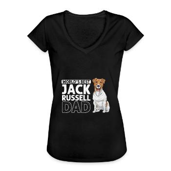 Jack Russell Terrier - T-shirt vintage Femme - noir - Devant - Danielle (179cm)