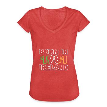 Born in 1981 - Women's Vintage T-Shirt - heather red - Front - Danielle (179cm)