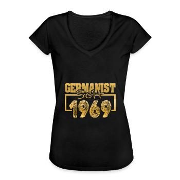 Uni 1969 - Frauen Vintage T-Shirt - Schwarz - Vorne - Danielle (179cm)