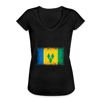 Sainte-Grenadines - T-shirt vintage Femme - noir - Devant - Danielle (179cm)