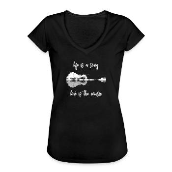 Life Is A Song Natur Gitarre Wald Musik Lyrics - Frauen Vintage T-Shirt - Schwarz - Vorne - Danielle (179cm)