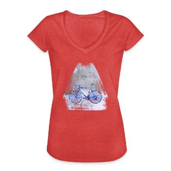 bicycle winter e 112 - Women's Vintage T-Shirt - heather red - Front - Danielle (179cm)