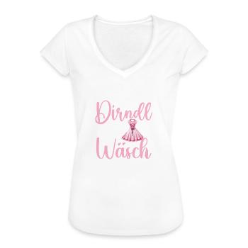 Mei Dirndl is in da Wäsch | Trachten - Frauen Vintage T-Shirt - Schwarz - Vorne - Danielle (179cm)