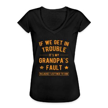 Grandfather - Women's Vintage T-Shirt - black - Front - Danielle (179cm)
