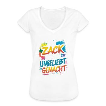 Und zack wieder unbeliebt gemacht - Frauen Vintage T-Shirt - Schwarz - Vorne - Danielle (179cm)