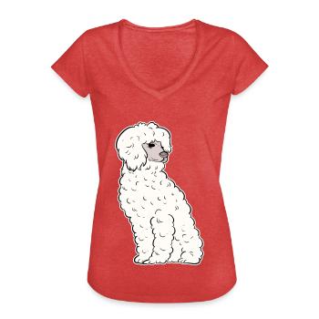 Pudel Hund Zwergpudel Toy Pudel Kleinpudel Welpe - Frauen Vintage T-Shirt - Rot meliert - Vorne - Danielle (179cm)