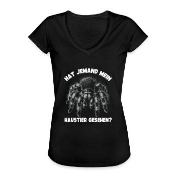 Vogelspinne Tarantel und lustiger Spinnenspruch - Frauen Vintage T-Shirt - Schwarz - Vorne - Danielle (179cm)