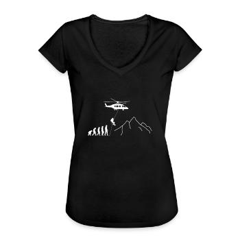 Evolution Bergretter Bergrettung Geschenk - Frauen Vintage T-Shirt - Schwarz - Vorne