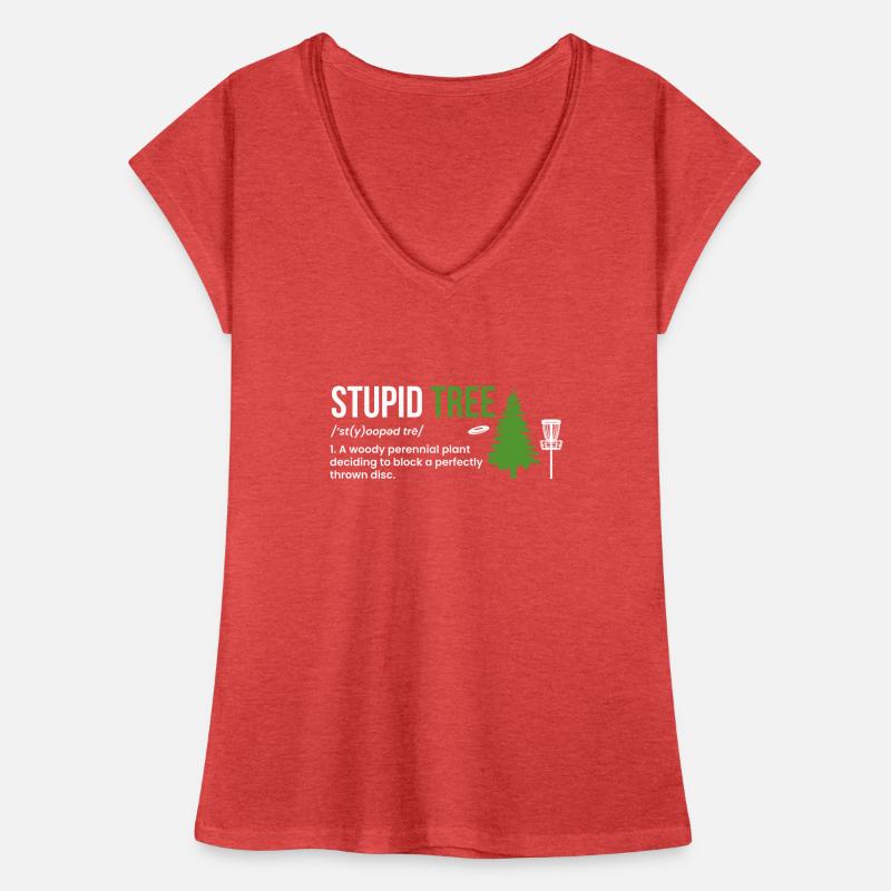 Stupid Tree Definition Gift Disc Golf Player Women's Vintage T-Shirt