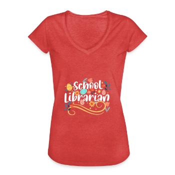 School Librarian Geschenk Schule - Frauen Vintage T-Shirt - Rot meliert - Vorne - Danielle (179cm)