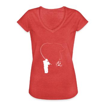 Crappie Fishing Fisherman Shirt Gift - Women's Vintage T-Shirt - heather red - Front - Danielle (179cm)
