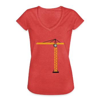 Kran - Frauen Vintage T-Shirt - Rot meliert - Vorne - Danielle (179cm)
