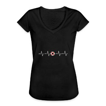 Bademeister Rettungsschwimmer Rettungsring Freibad - Frauen Vintage T-Shirt - Schwarz - Vorne - Danielle (179cm)