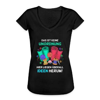 Nähen Näherin Schneiderin Lustiger Spruch - Frauen Vintage T-Shirt - Schwarz - Vorne - Danielle (179cm)