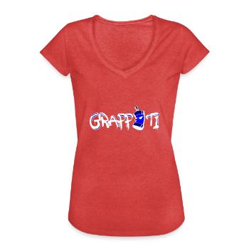 graffiti - T-shirt vintage Femme - rouge chiné - Devant - Danielle (179cm)