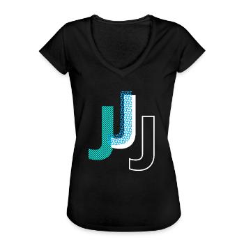 J - Frauen Vintage T-Shirt - Schwarz - Vorne - Danielle (179cm)