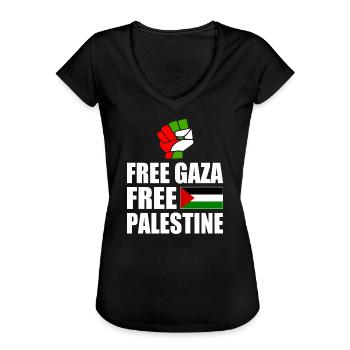 Free gaza free palestine - Frauen Vintage T-Shirt - Schwarz - Vorne - Danielle (179cm)