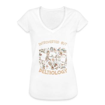 Stamp Collecting Postcard Collectors Philately - Women's Vintage T-Shirt - vintage denim - Front - Danielle (179cm)