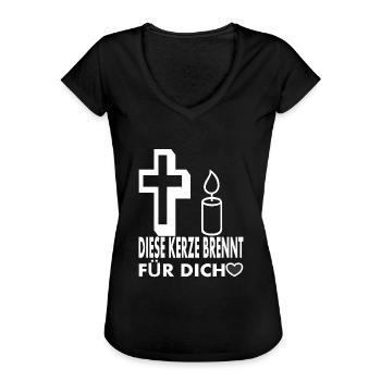 Erinnerung Trauer verstorben - Frauen Vintage T-Shirt - Schwarz - Vorne