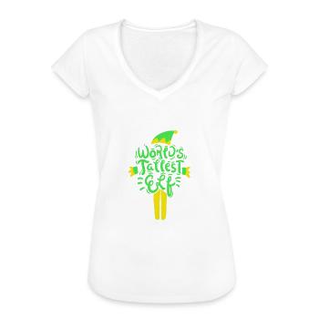 Elf cadeau de Noël le plus haut du monde - T-shirt vintage Femme - noir - Devant - Danielle (179cm)