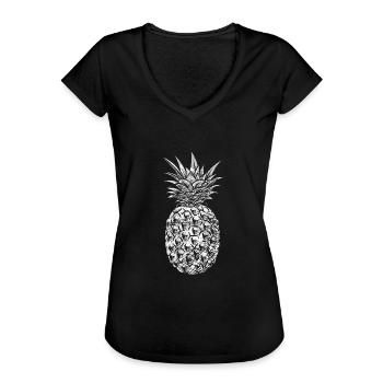 Coole Ananas Pineapple Geschenk Sonnenbrillen - Frauen Vintage T-Shirt - Schwarz - Vorne