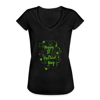 Bonne Saint Patrick T-shirt vintage cadeau - T-shirt vintage Femme - noir - Devant