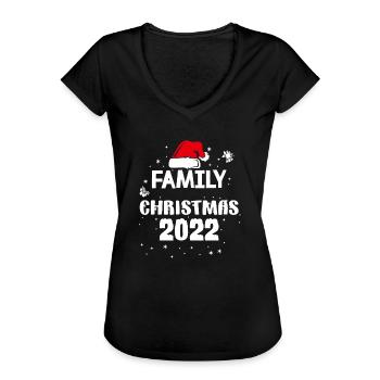 Family xmas - Frauen Vintage T-Shirt - Schwarz - Vorne - Danielle (179cm)