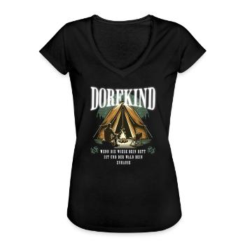 Dorfkind Camping - Frauen Vintage T-Shirt - Schwarz - Vorne