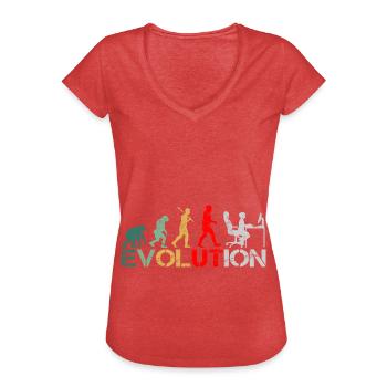 Computer Nerd Programmierer Evolution witzige - Frauen Vintage T-Shirt - Rot meliert - Vorne - Danielle (179cm)