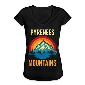 Pyrenäen-Gebirge Sonnenuntergang - Frauen Vintage T-Shirt - Schwarz - Vorne