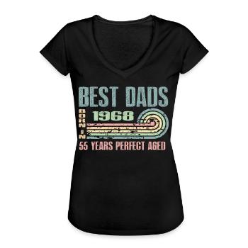 Die Besten Väter Sind 1968 Geboren, 55 Jahre Alt, - Frauen Vintage T-Shirt - Schwarz - Vorne - Danielle (179cm)